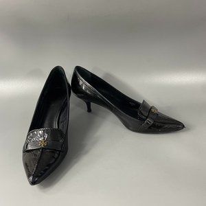 Tory Burch Black Patent Leather Eliza Pointed Toe Pumps, Size 8 M